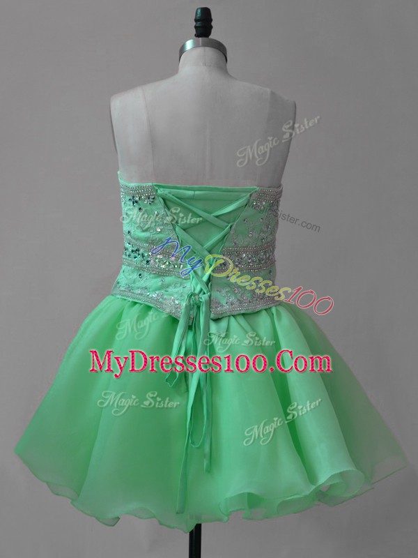 Sweetheart Neckline Beading Prom Dress Sleeveless Lace Up