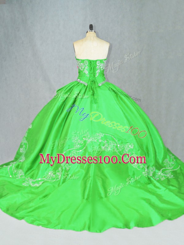 Best Selling Vestidos de Quinceanera Sweetheart Sleeveless Brush Train Lace Up