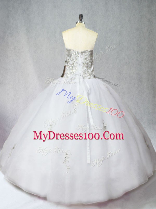 Sweetheart Sleeveless Organza 15 Quinceanera Dress Beading Zipper