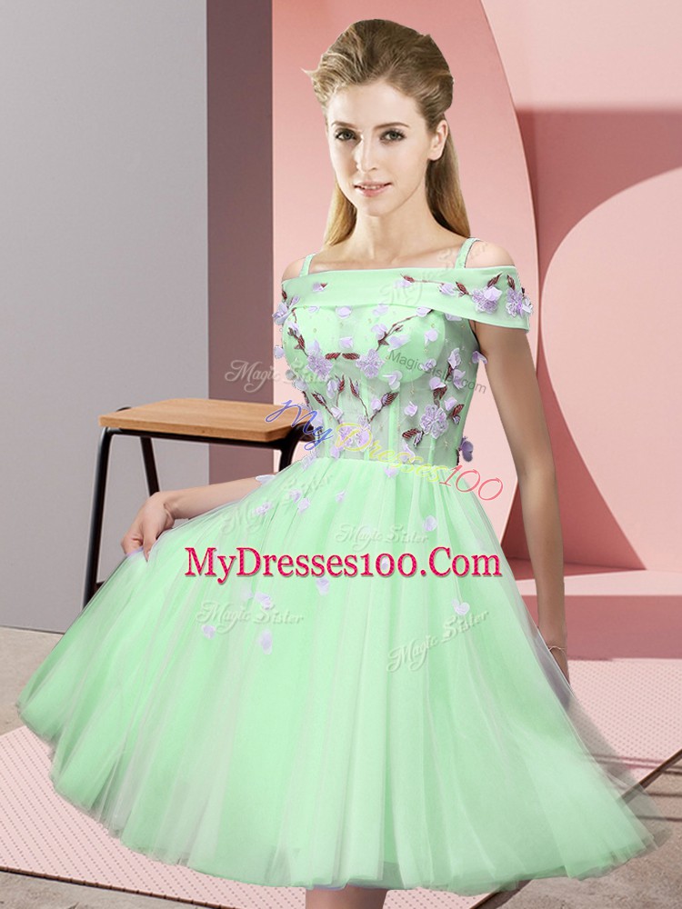 Knee Length Damas Dress Off The Shoulder Short Sleeves Lace Up