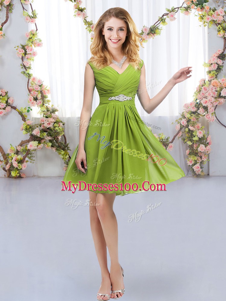 Chiffon Sleeveless Mini Length Dama Dress and Belt