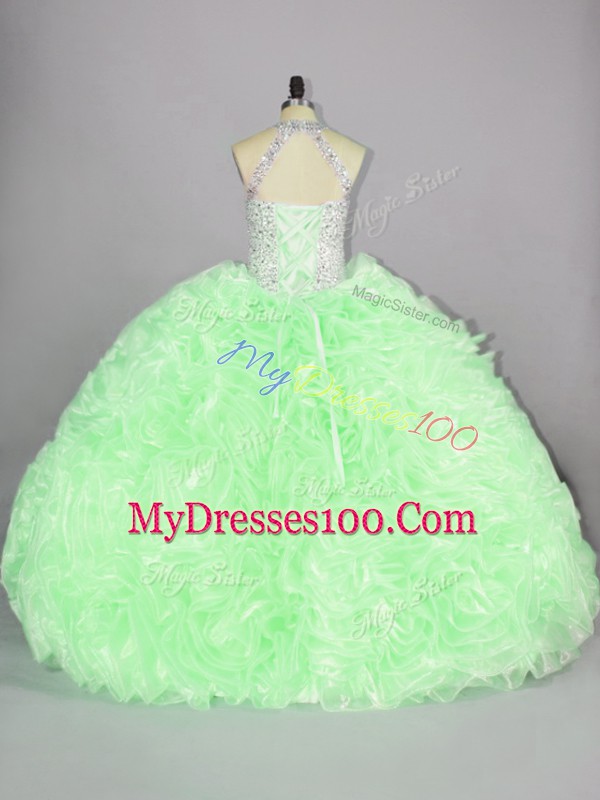 Affordable Quinceanera Gown Sweet 16 and Quinceanera with Beading and Ruffles Scoop Sleeveless Lace Up