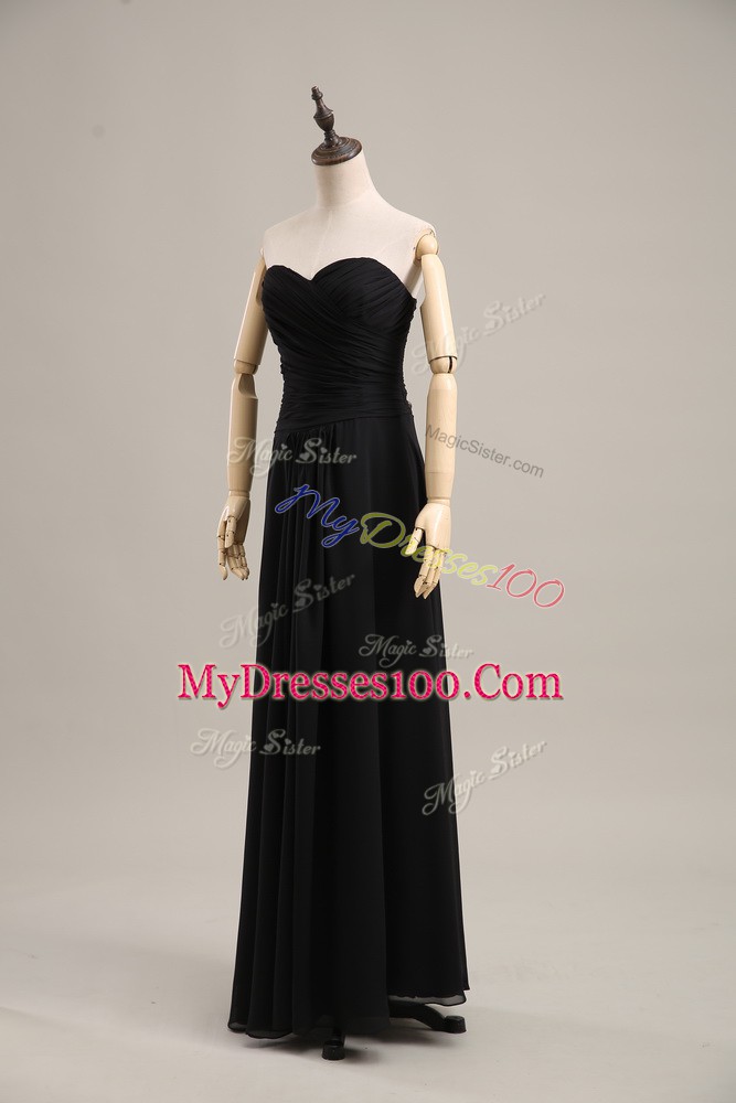 On Sale Black Sleeveless Chiffon Zipper Evening Party Dresses for Prom and Party and Military Ball