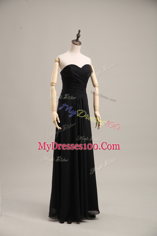 On Sale Black Sleeveless Chiffon Zipper Evening Party Dresses for Prom and Party and Military Ball