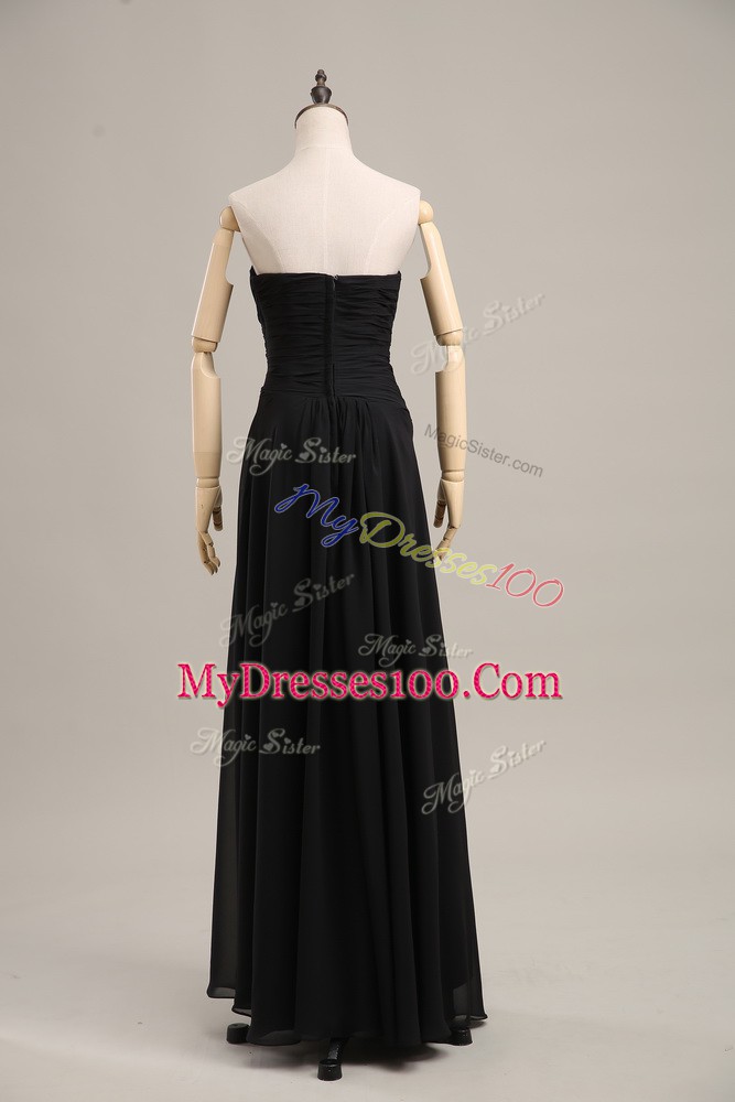 On Sale Black Sleeveless Chiffon Zipper Evening Party Dresses for Prom and Party and Military Ball
