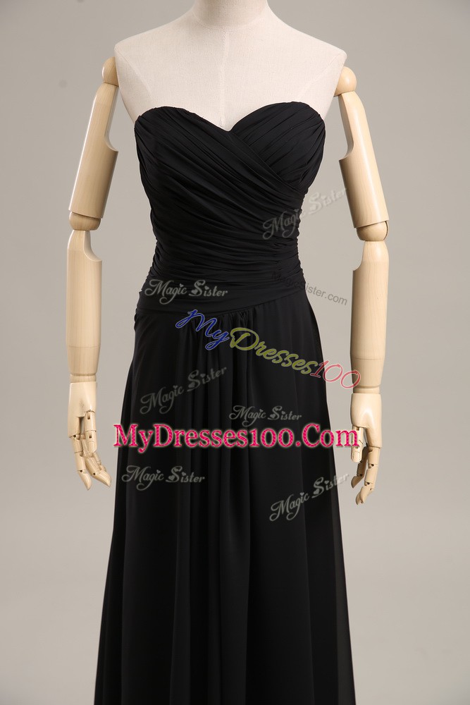 On Sale Black Sleeveless Chiffon Zipper Evening Party Dresses for Prom and Party and Military Ball