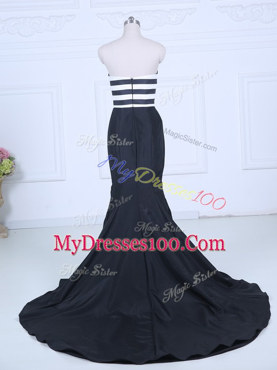 Modest Sleeveless Brush Train Ruching Lace Up Homecoming Dress