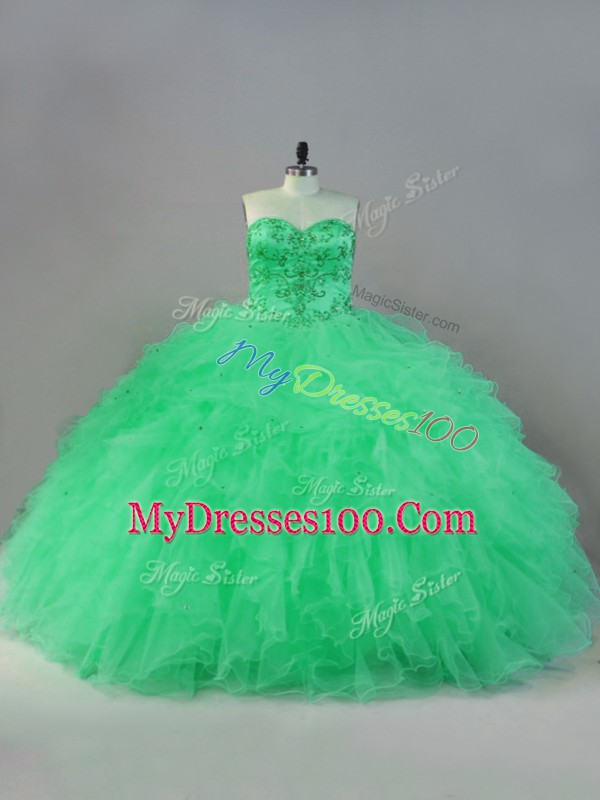 Sleeveless Beading Lace Up Sweet 16 Dresses
