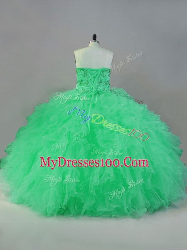 Sleeveless Beading Lace Up Sweet 16 Dresses