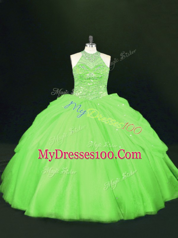 Halter Top Sleeveless Lace Up Sweet 16 Dresses Tulle