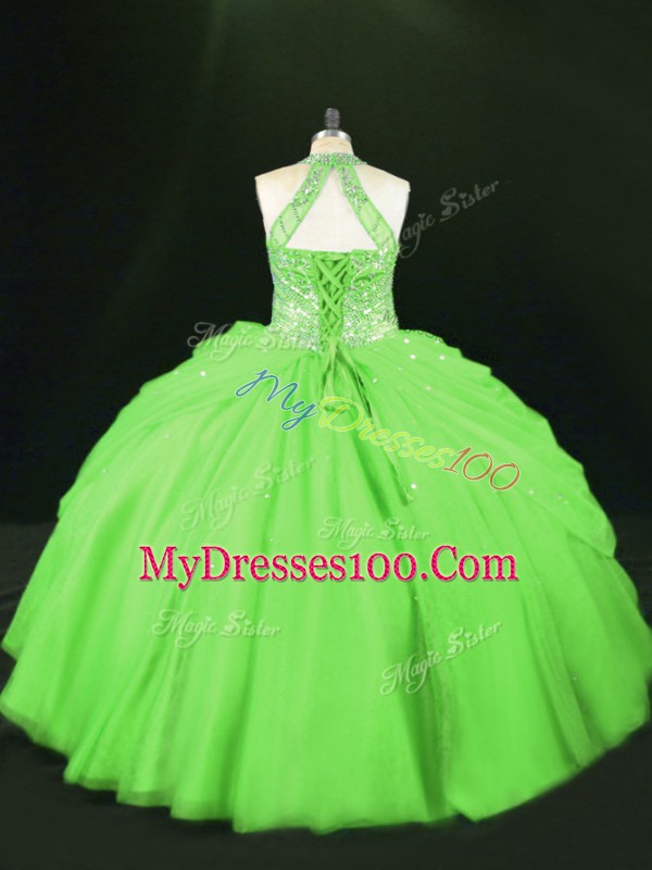 Halter Top Sleeveless Lace Up Sweet 16 Dresses Tulle