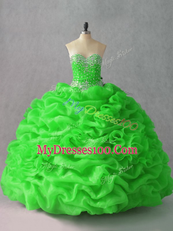Adorable 15 Quinceanera Dress Sweet 16 and Quinceanera with Beading and Hand Made Flower Sweetheart Sleeveless Lace Up