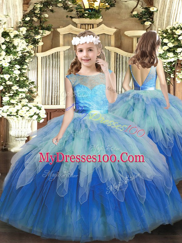 Floor Length Multi-color Pageant Dress Womens Scoop Sleeveless Backless