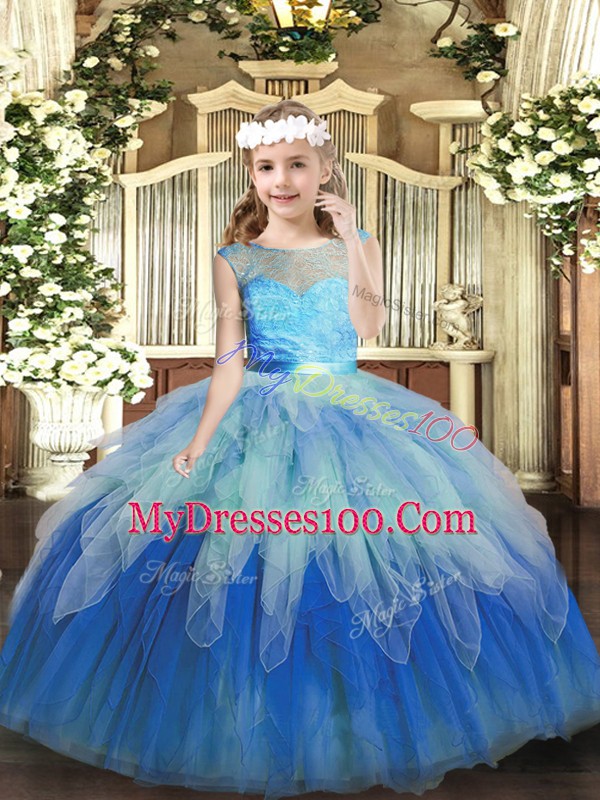 Floor Length Multi-color Pageant Dress Womens Scoop Sleeveless Backless
