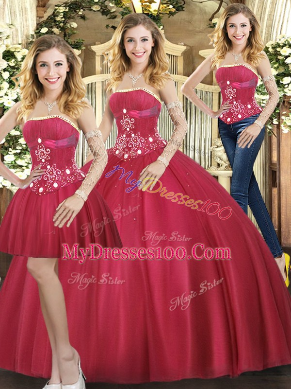 Tulle Sleeveless Floor Length Vestidos de Quinceanera and Beading