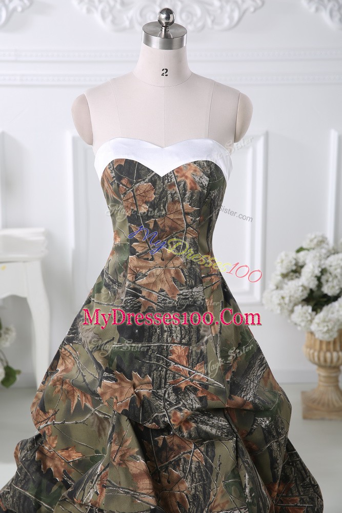 Beautiful Multi-color Lace Up Sweetheart Pick Ups Prom Dress Taffeta Sleeveless Court Train