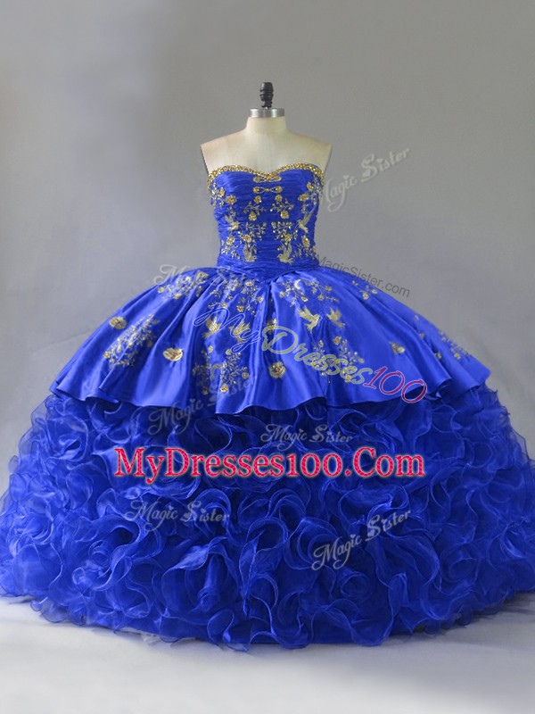 New Arrival Fabric With Rolling Flowers Sleeveless Floor Length 15 Quinceanera Dress and Embroidery and Ruffles
