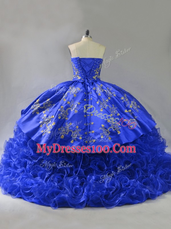 New Arrival Fabric With Rolling Flowers Sleeveless Floor Length 15 Quinceanera Dress and Embroidery and Ruffles