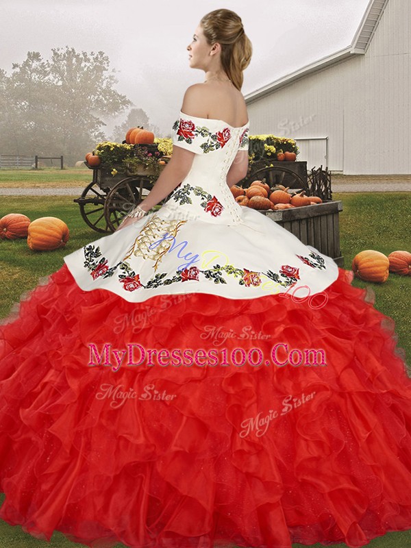 Eye-catching Floor Length Yellow Green Quinceanera Dresses Organza Sleeveless Embroidery and Ruffles