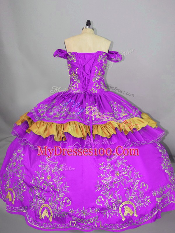 Dazzling Floor Length Ball Gowns Sleeveless Purple Sweet 16 Quinceanera Dress Lace Up
