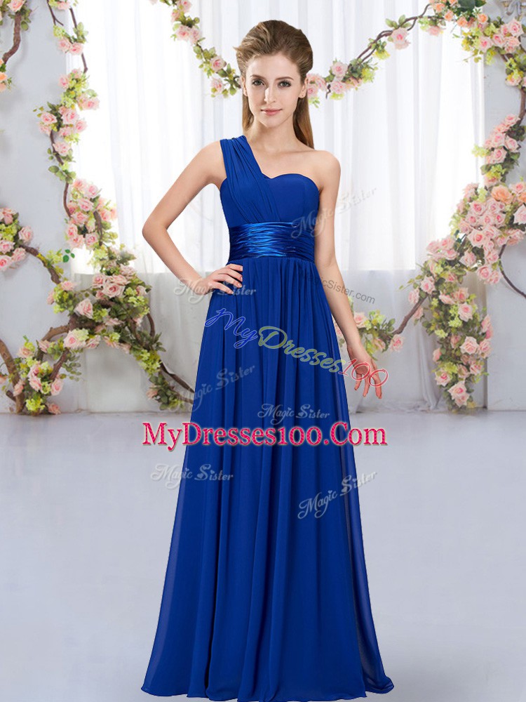 Chiffon Sleeveless Floor Length Wedding Party Dress and Belt