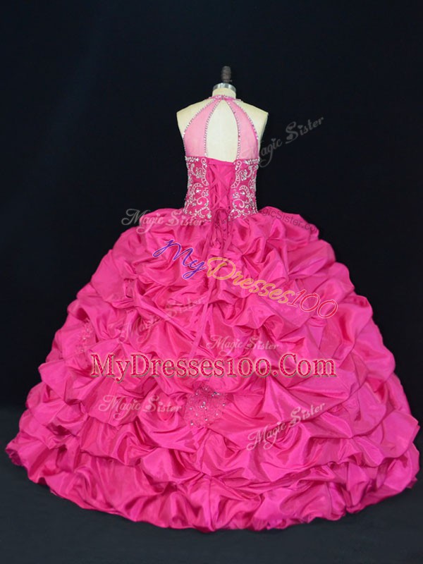 Sleeveless Lace Up Beading and Appliques and Embroidery and Pick Ups Sweet 16 Dress