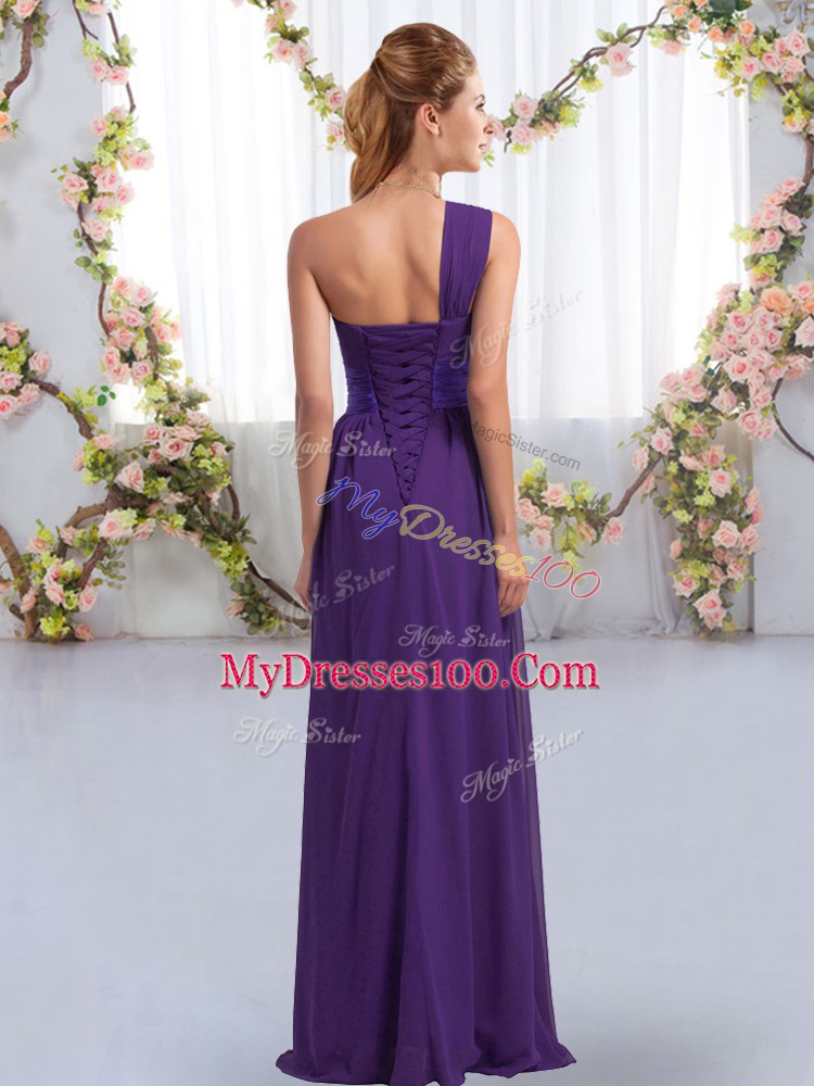 Peacock Green Sleeveless Chiffon Lace Up Bridesmaid Dress for Wedding Party