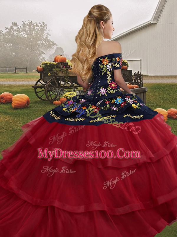 Green Quinceanera Gown Off The Shoulder Sleeveless Brush Train Lace Up