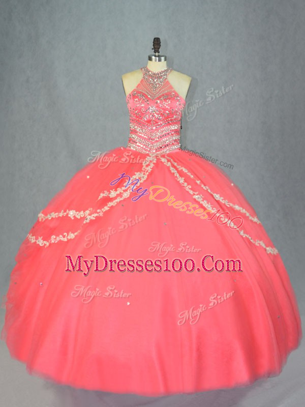 Fabulous Sleeveless Beading and Ruffles Lace Up Vestidos de Quinceanera