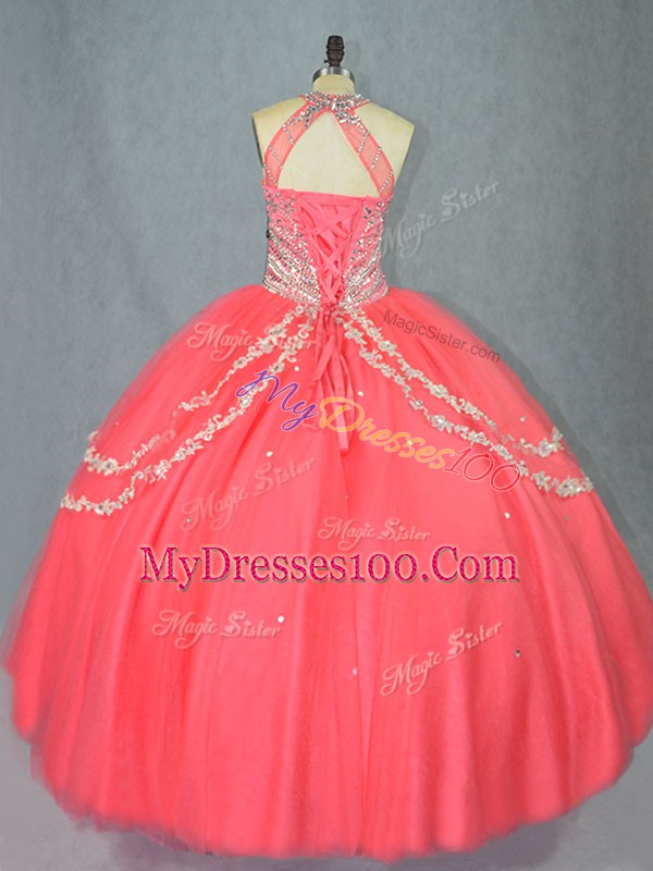 Fabulous Sleeveless Beading and Ruffles Lace Up Vestidos de Quinceanera