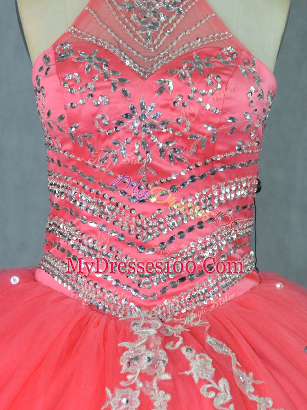 Fabulous Sleeveless Beading and Ruffles Lace Up Vestidos de Quinceanera