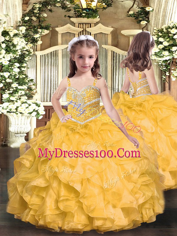 Sleeveless Lace Up Floor Length Beading and Ruffles Quince Ball Gowns