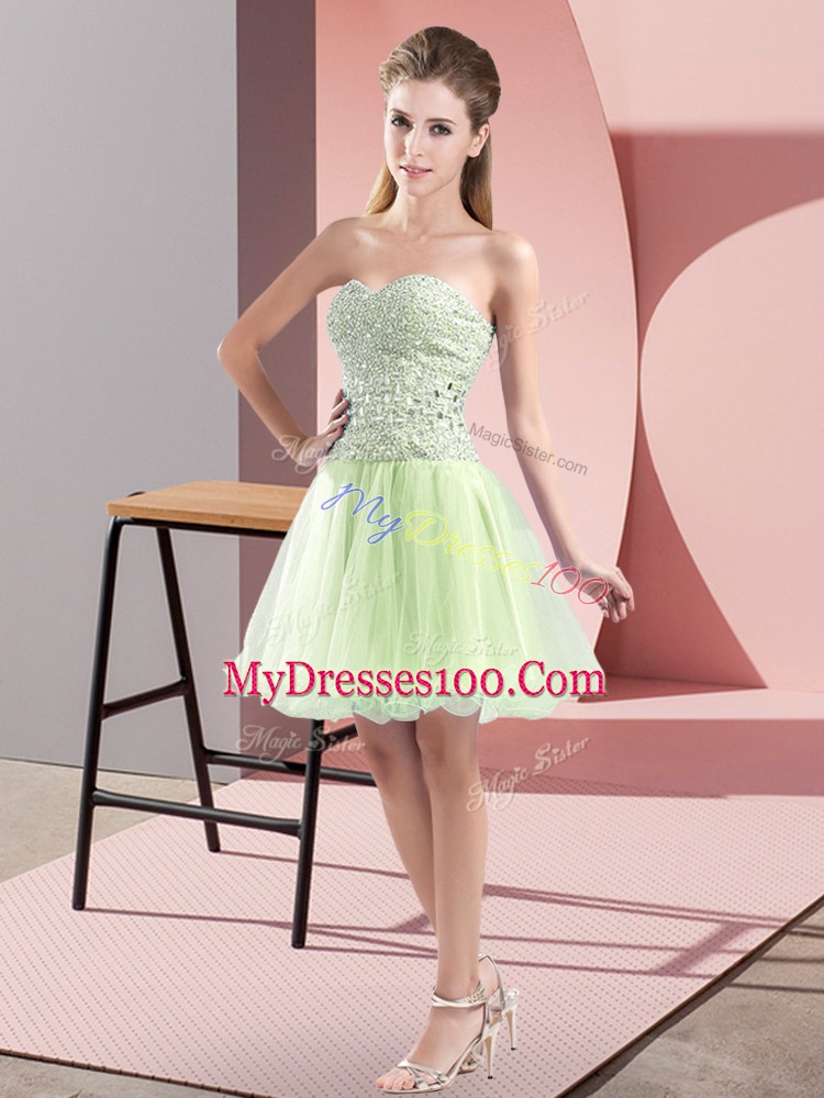 Tulle Sleeveless Mini Length Pageant Dress Toddler and Beading