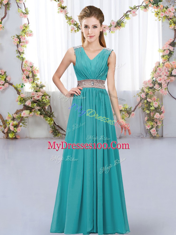 Stunning Sleeveless Beading and Belt Lace Up Court Dresses for Sweet 16