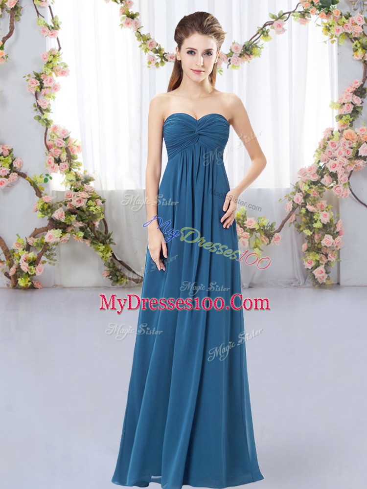 Edgy Floor Length Zipper Dama Dress for Quinceanera Teal for Wedding Party with Ruching