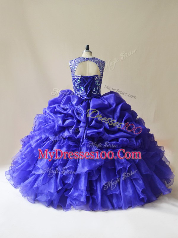 Delicate Floor Length Ball Gowns Sleeveless Purple Quinceanera Dress Lace Up