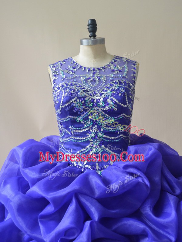 Delicate Floor Length Ball Gowns Sleeveless Purple Quinceanera Dress Lace Up