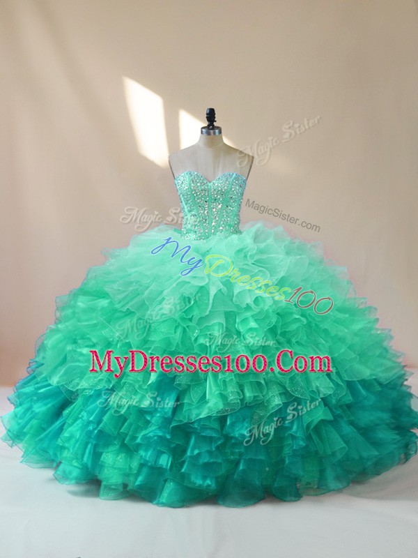 Decent Floor Length Ball Gowns Sleeveless Multi-color Sweet 16 Dress Lace Up