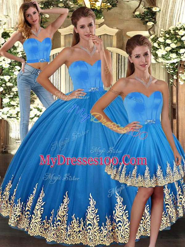 Sleeveless Lace Up Floor Length Embroidery Vestidos de Quinceanera