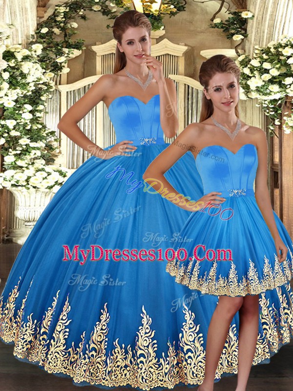 Sleeveless Lace Up Floor Length Embroidery Vestidos de Quinceanera