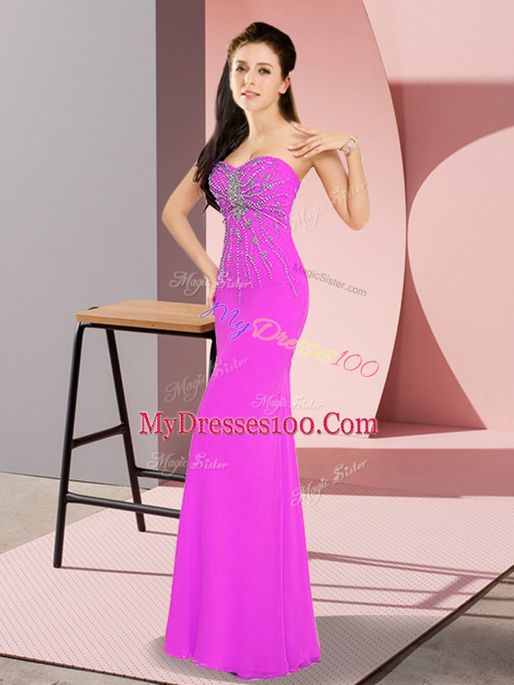 High Class Sleeveless Zipper Floor Length Beading Prom Dress