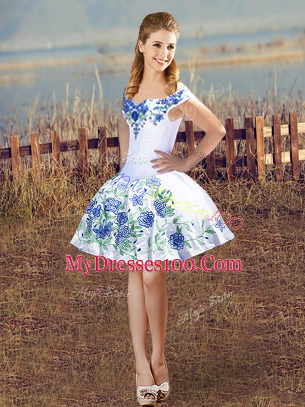 Satin Sleeveless Floor Length Sweet 16 Dresses and Embroidery and Ruffles