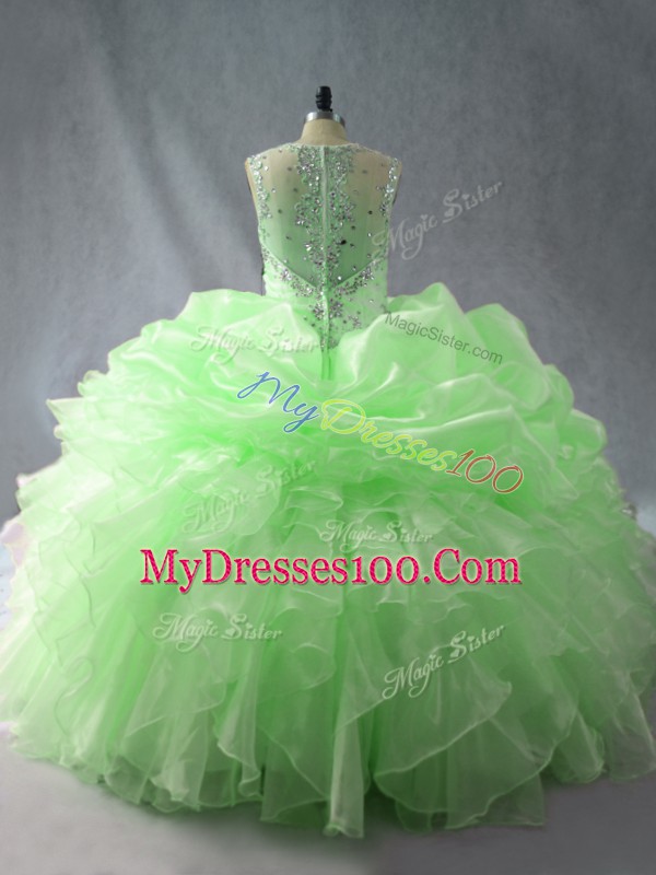 Sleeveless Organza Zipper Quinceanera Dresses for Sweet 16 and Quinceanera
