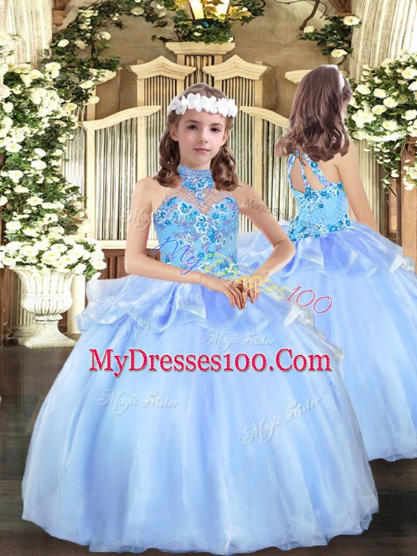Affordable Sleeveless Embroidery Lace Up Vestidos de Quinceanera
