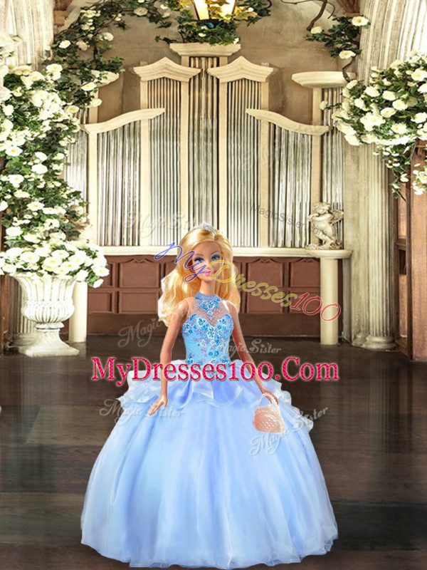 Affordable Sleeveless Embroidery Lace Up Vestidos de Quinceanera