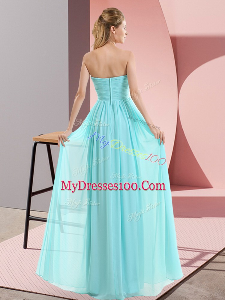 Designer Floor Length Zipper Prom Dresses for Prom and Party with Beading