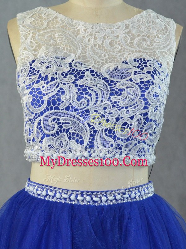 Customized Floor Length Zipper Quinceanera Gown Royal Blue for Sweet 16 and Quinceanera with Lace