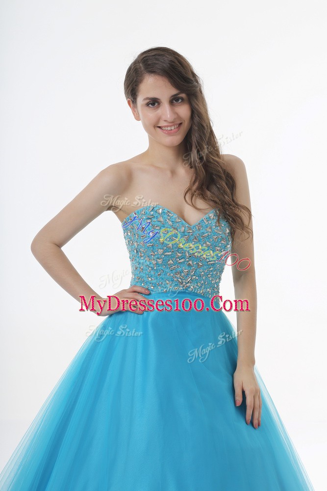 Baby Blue Quinceanera Gowns Sweet 16 and Quinceanera with Beading Sweetheart Sleeveless Lace Up