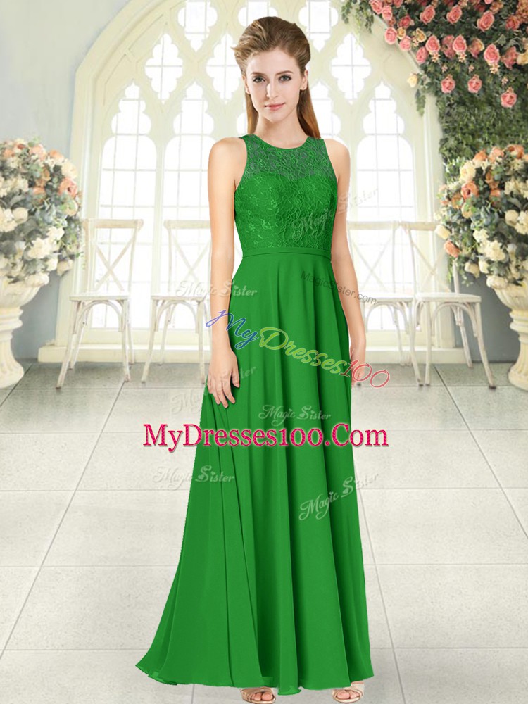 Spectacular Sleeveless Backless Floor Length Lace