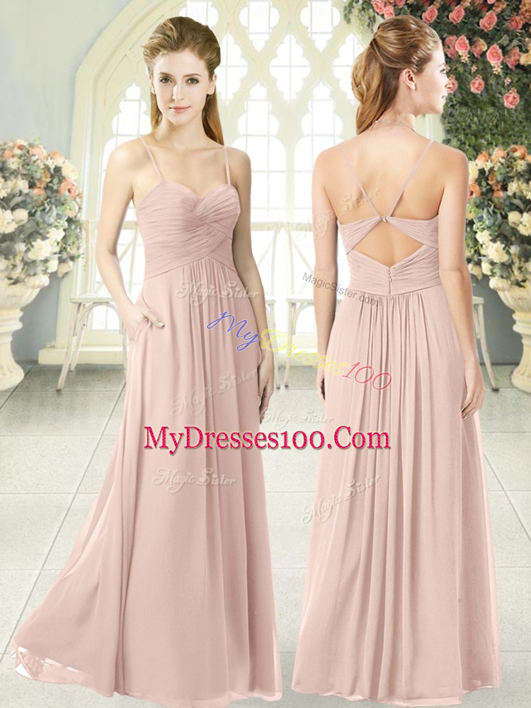 Sleeveless Criss Cross Floor Length Ruching